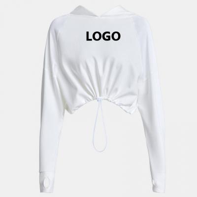 Best Sell Crop Women's Hoodie Drawstring Design Hoodie 