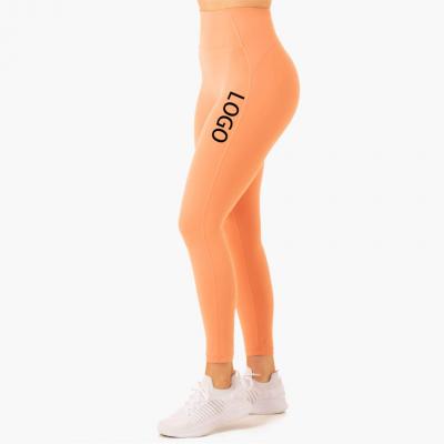 Custom Logo High Waist Plain Color Gym Leggings