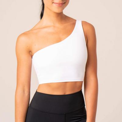 Customized Elstane Pure White One Shoulder Sports Bra