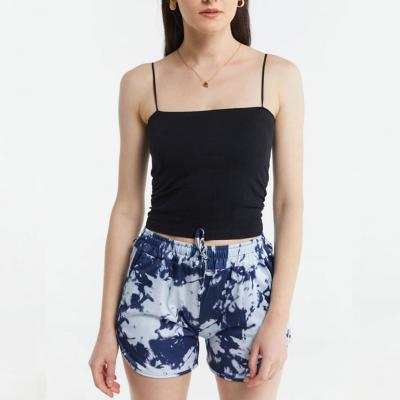 Customized Super Soft Yoga Workoout Tie-dyed Elastic Waist Shorts