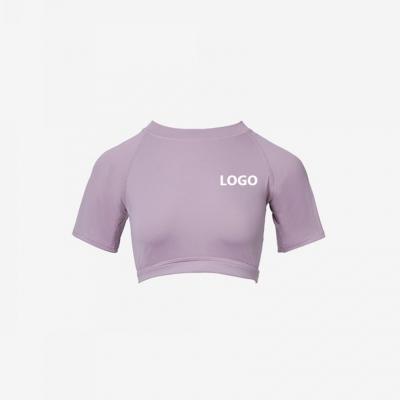Customized Women's Basic Short Sleeve Scoop Neck Crop Top