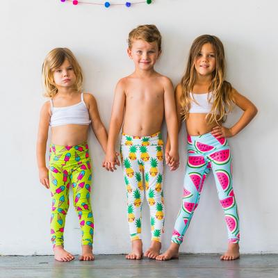 Fitness Print Pineapple Workout Comfortable Soft Children Sports Tights