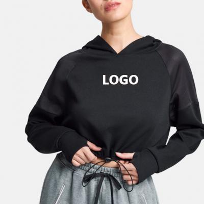 High Quality Short Style Black Drawstring Hoodis