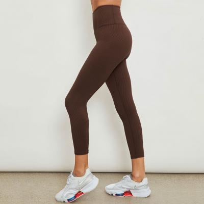 High Standard 4 Needle 6 Threads Ribbed Leggings