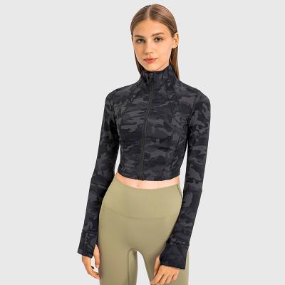 Stand Collar Windproof Warm Zipper Casual Crop Sports Jacket for Women