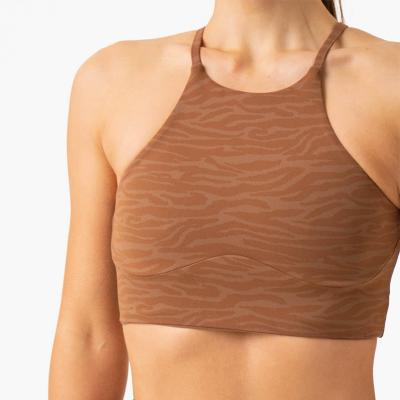 Womens Stretch Strappy Yoga Running Workout Active Sports Bra