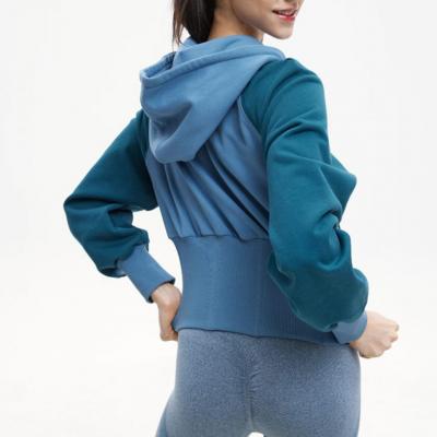 Stylish Color Zip Up Hoodie Drawstring Long Sleeve Winter Hoodie