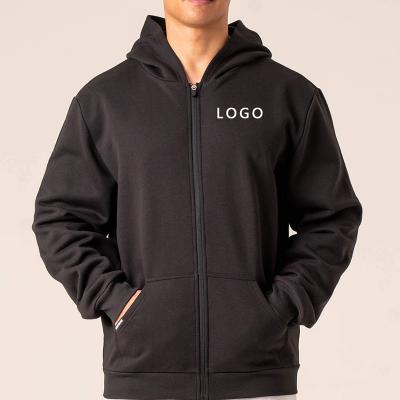 Wholesale Side Big Pockets Warm Soft Men's Hoodie Zipper Sweatshirt Jacket