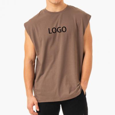Wholesale Custom Men Cotton Fitness Training Singlet Gym Tank Tops