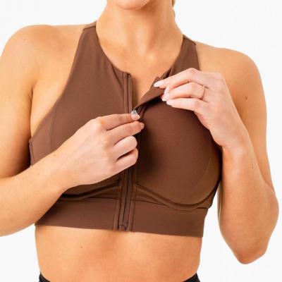 Wholesale Female Gym wear Zip Up High Impact Sports Bra