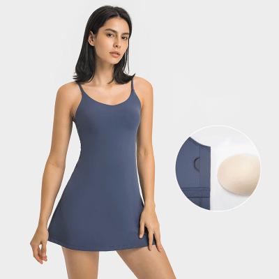 Wholesale Stocked Casual Fitness Gym Outfits Pad Vest Tennis Skirt