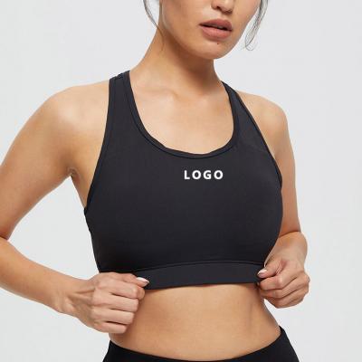 Women Fitness TOP Soft Nylon Spandex Breathable Bra Medium High Classic Sports Bra 
